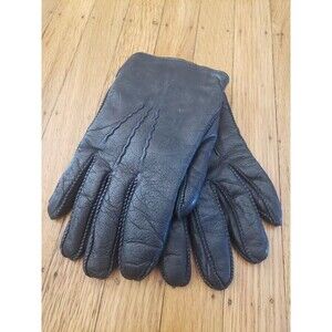 Mens Black Leather Gloves size 9.5 Large